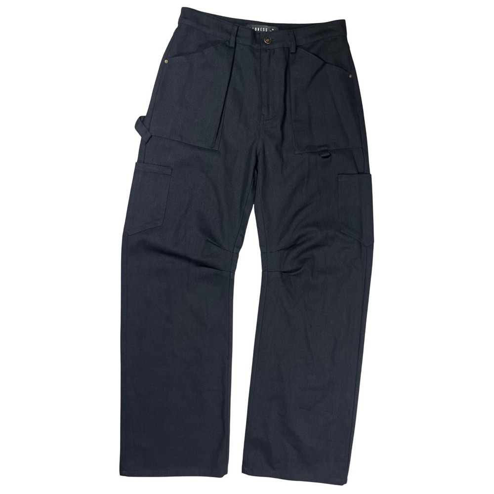 Lioness Miami Vice Cargo Pants Women Medium Black Wide Leg Utility Cotton Twill